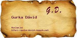 Gurka Dávid névjegykártya